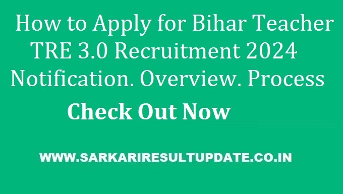 Bihar Teacher TRE 3 Recruitment 2024 Bihar Teacher TRE 3 Recruitment 2024